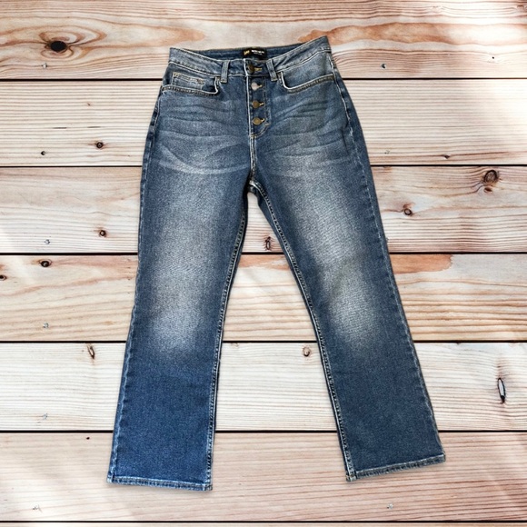 Lee high-rise expose button fly cropped jeans